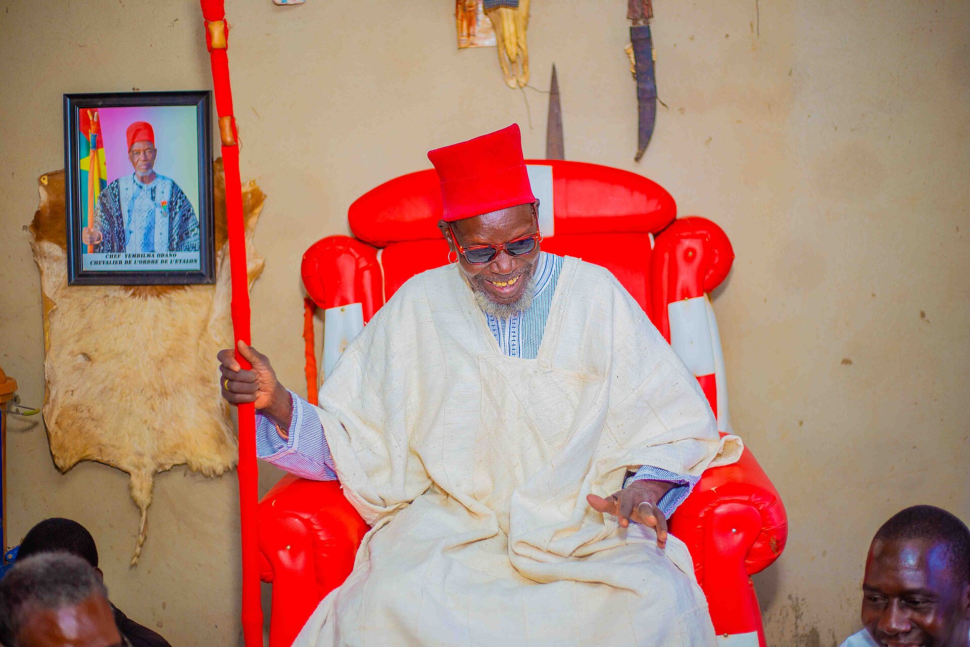 A chief in traditional attire in Ghana.