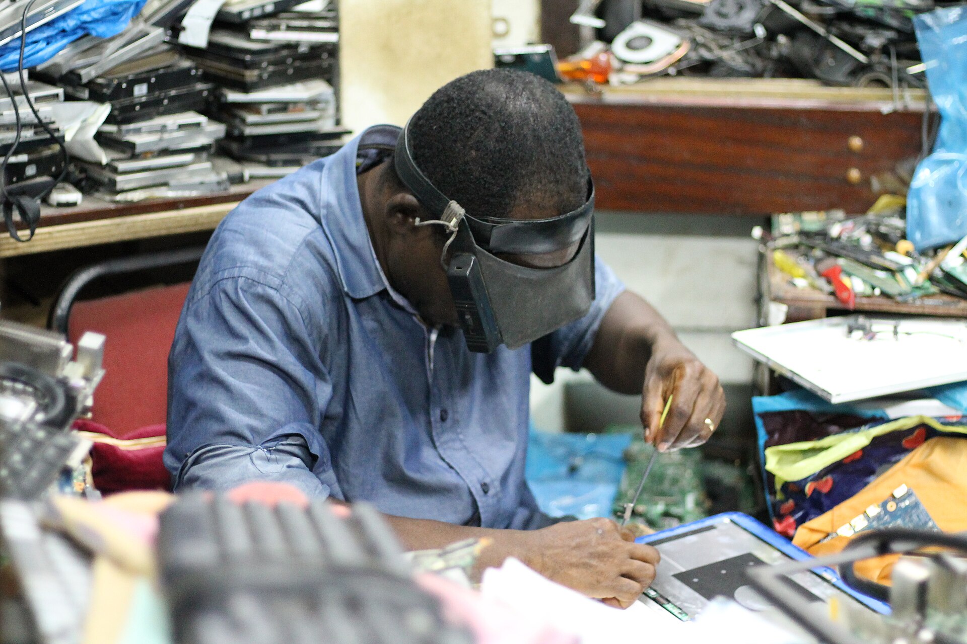 Computer equipment in Ghana.