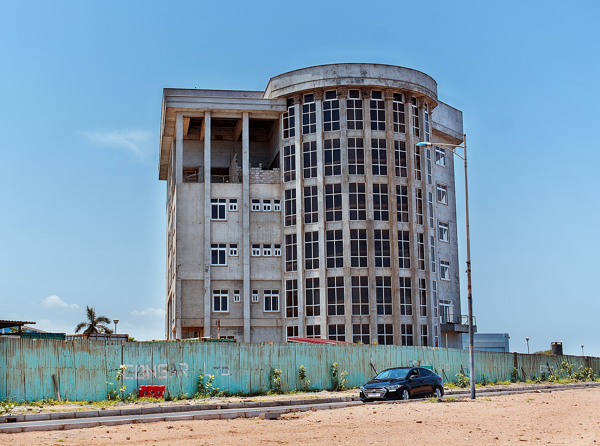 A building under construction in Accra.