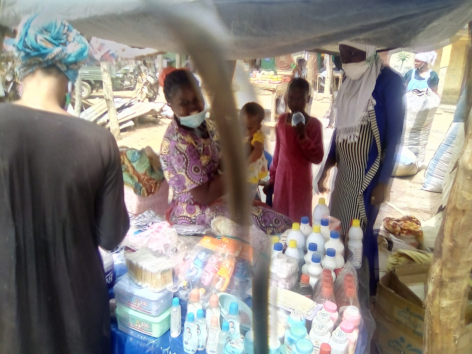 A trader at a market in Ghana.